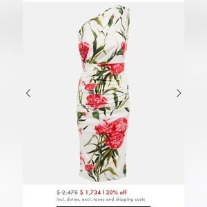 Dolce&Gabbana Floral one-shoulder cotton-blend midi dress